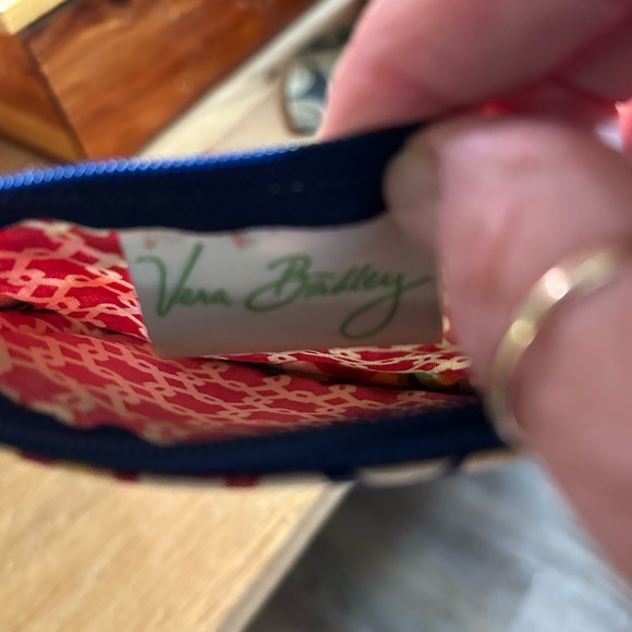 Vera Bradley Red and Blue ID Holder with Keyring - Picture 5 of 5